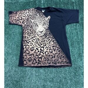 Radical Nature Black Leopard Print Graphic T Shirt Large